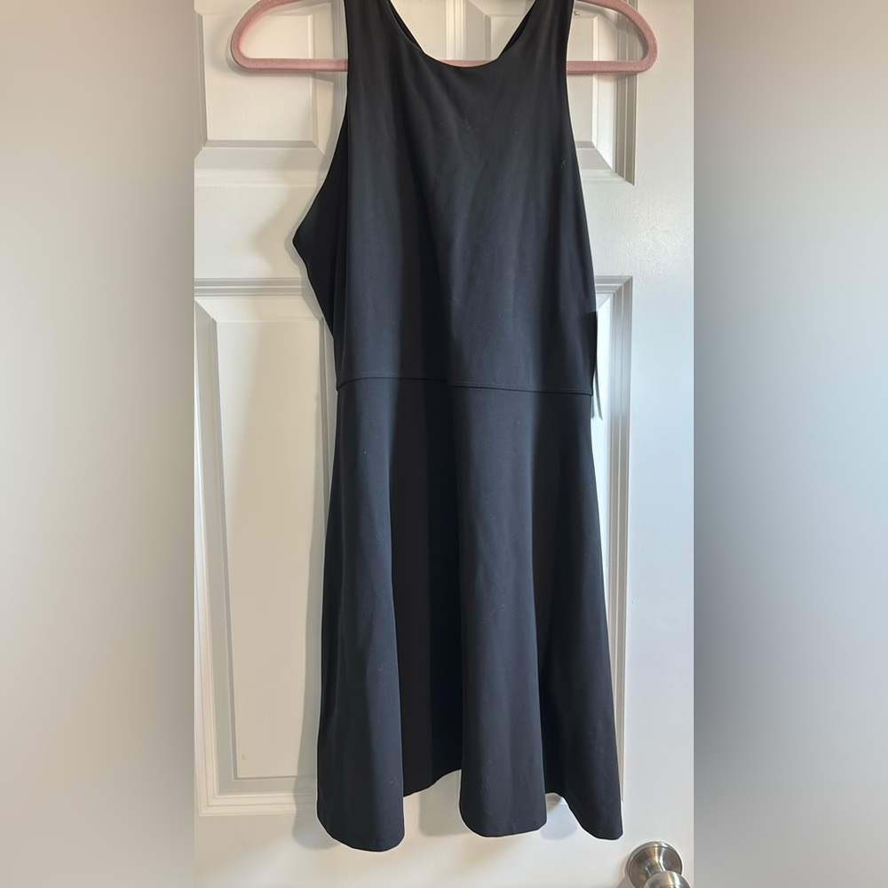 Athleta Black Halter A-Line Mini Dress